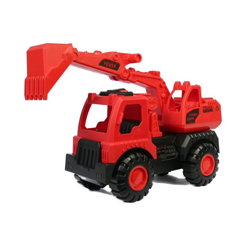 Lilbit korean series excavator truck friction-powered plastic toy, red