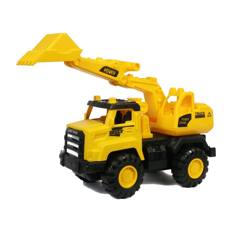 Lilbit american series excavator truck friction-powered plastic toy, yellow